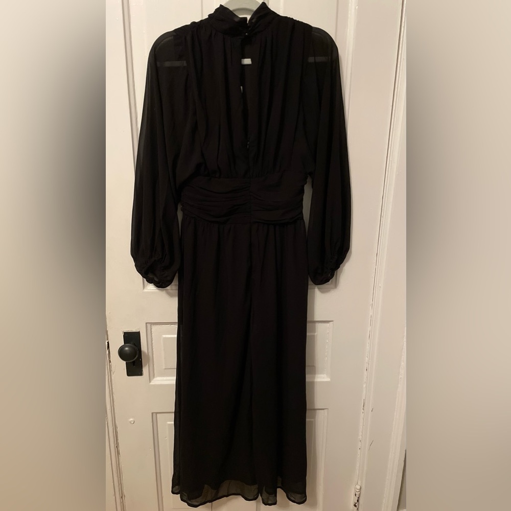 224- NWT Gorgeous Black, High Neck Maxi Dress - Picture 15 of 16